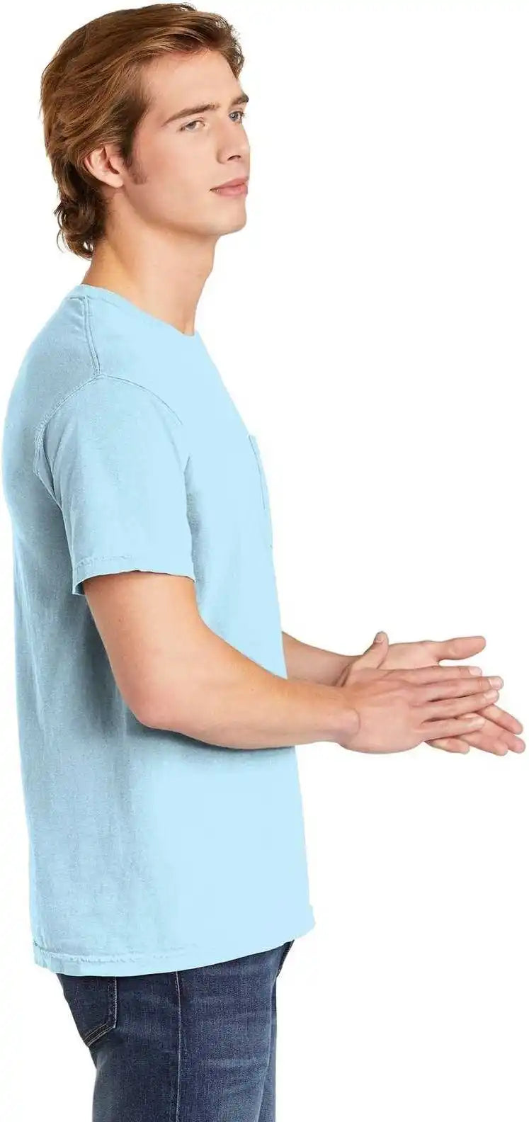 Comfort Colors 6030 Heavyweight Ring Spun Pocket Tee Chambray