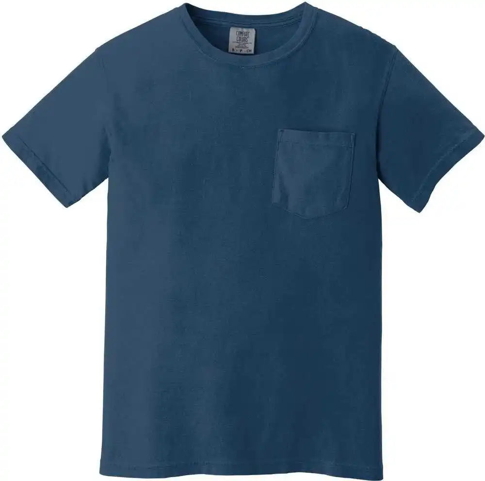 Comfort Colors 6030 Heavyweight Ring Spun Pocket Tee - China Blue