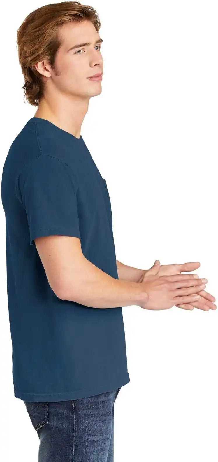 Comfort Colors 6030 Heavyweight Ring Spun Pocket Tee - China Blue