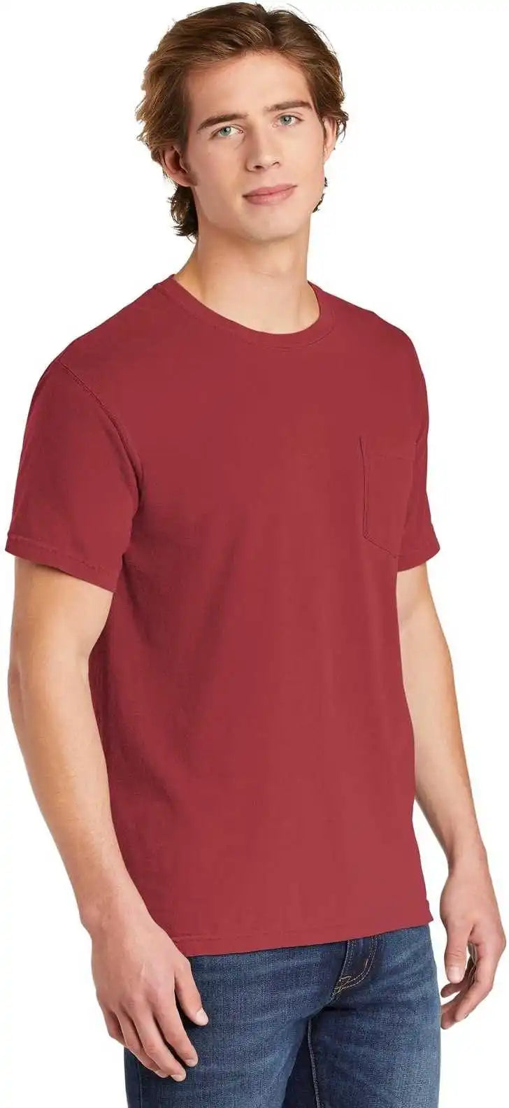 Comfort Colors 6030 Heavyweight Ring Spun Pocket Tee Crimson