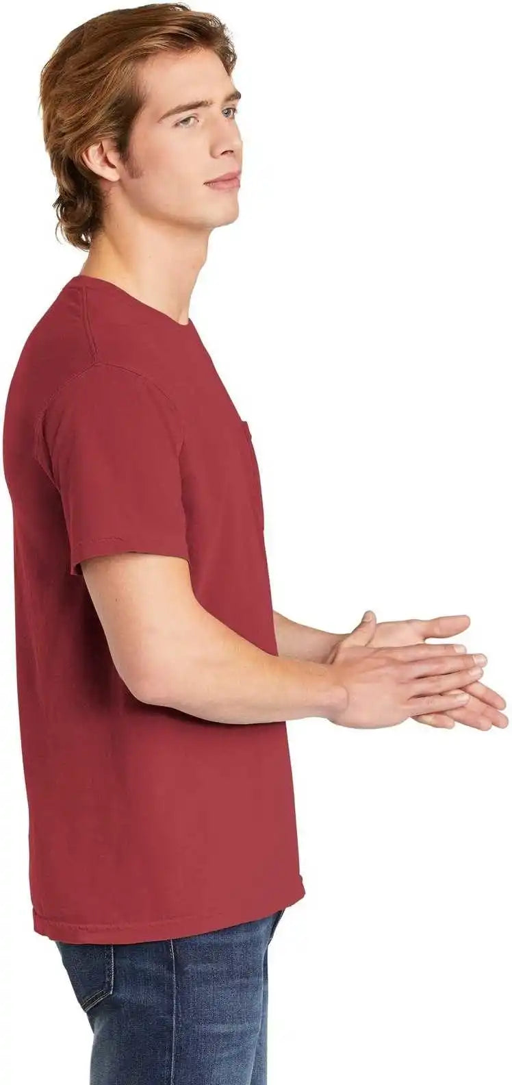 Comfort Colors 6030 Heavyweight Ring Spun Pocket Tee Crimson