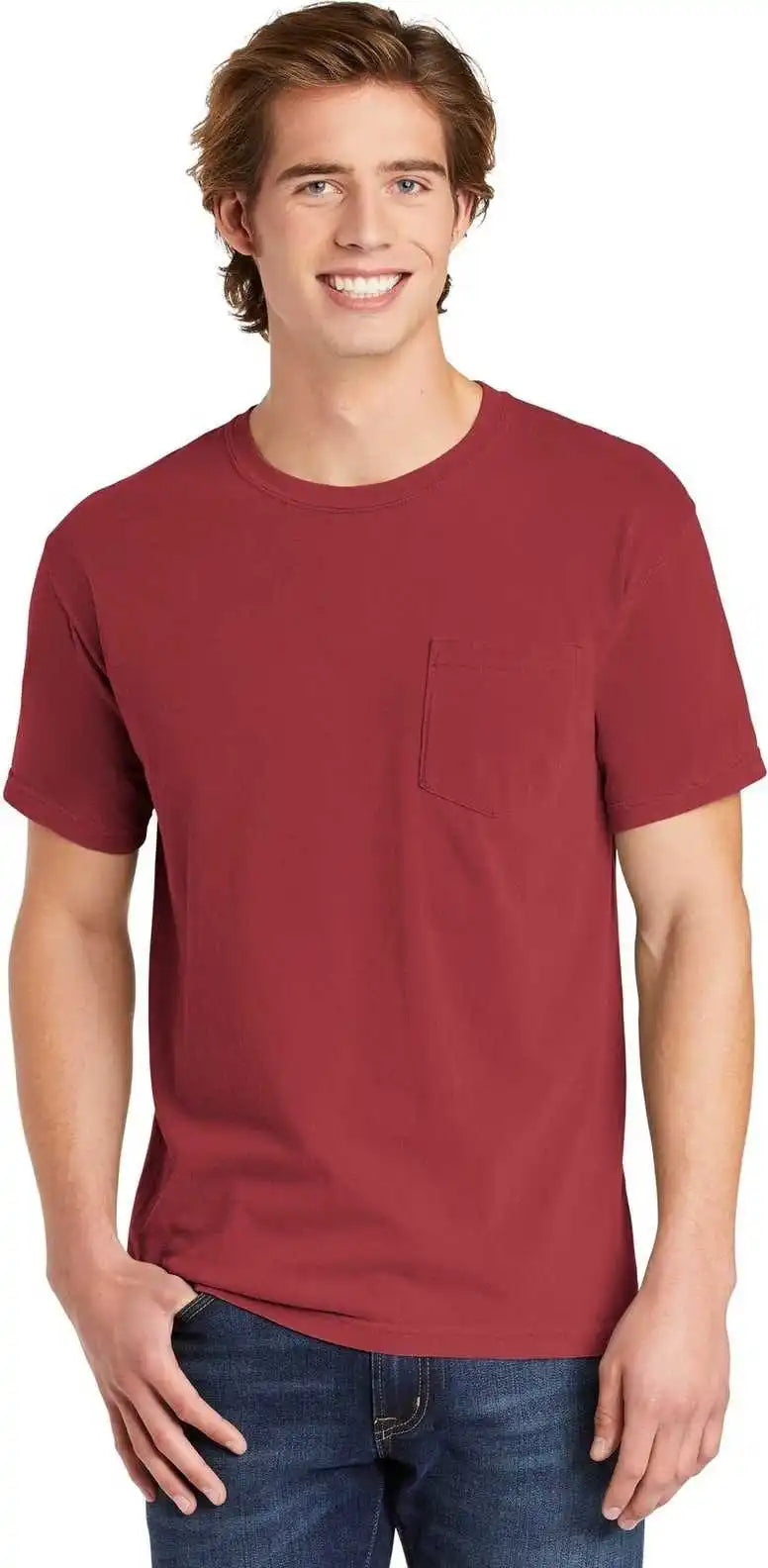 Comfort Colors 6030 Heavyweight Ring Spun Pocket Tee Crimson