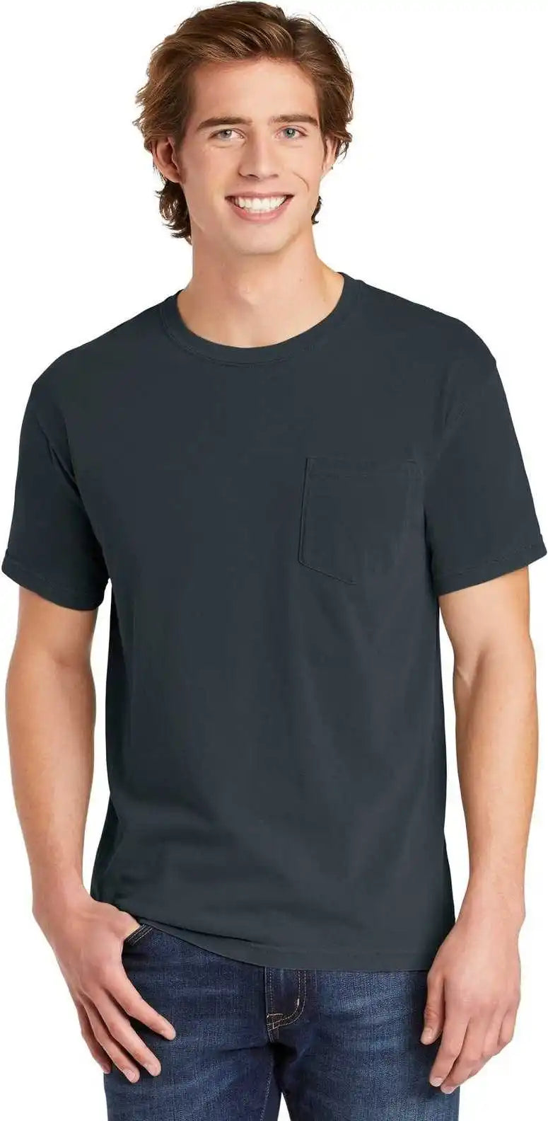 Comfort Colors 6030 Heavyweight Ring Spun Pocket Tee Denim