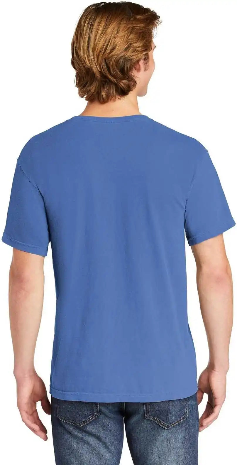 Comfort Colors 6030 Heavyweight Ring Spun Pocket Tee Flo Blue