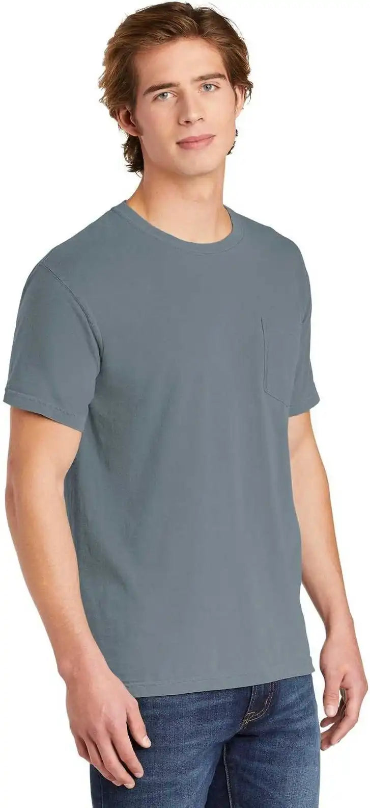 Comfort Colors 6030 Heavyweight Ring Spun Pocket Tee Granite