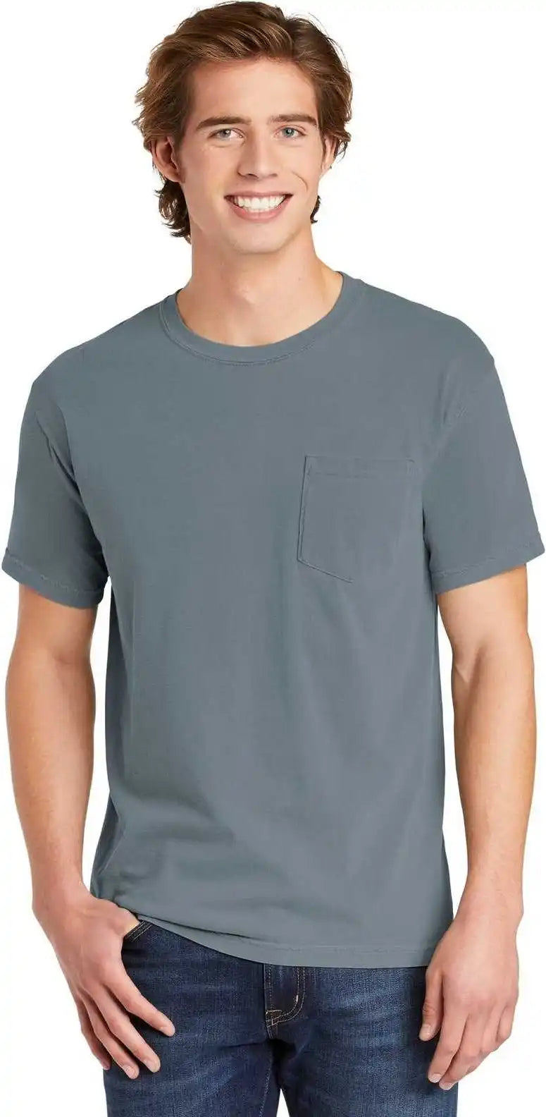 Comfort Colors 6030 Heavyweight Ring Spun Pocket Tee Granite