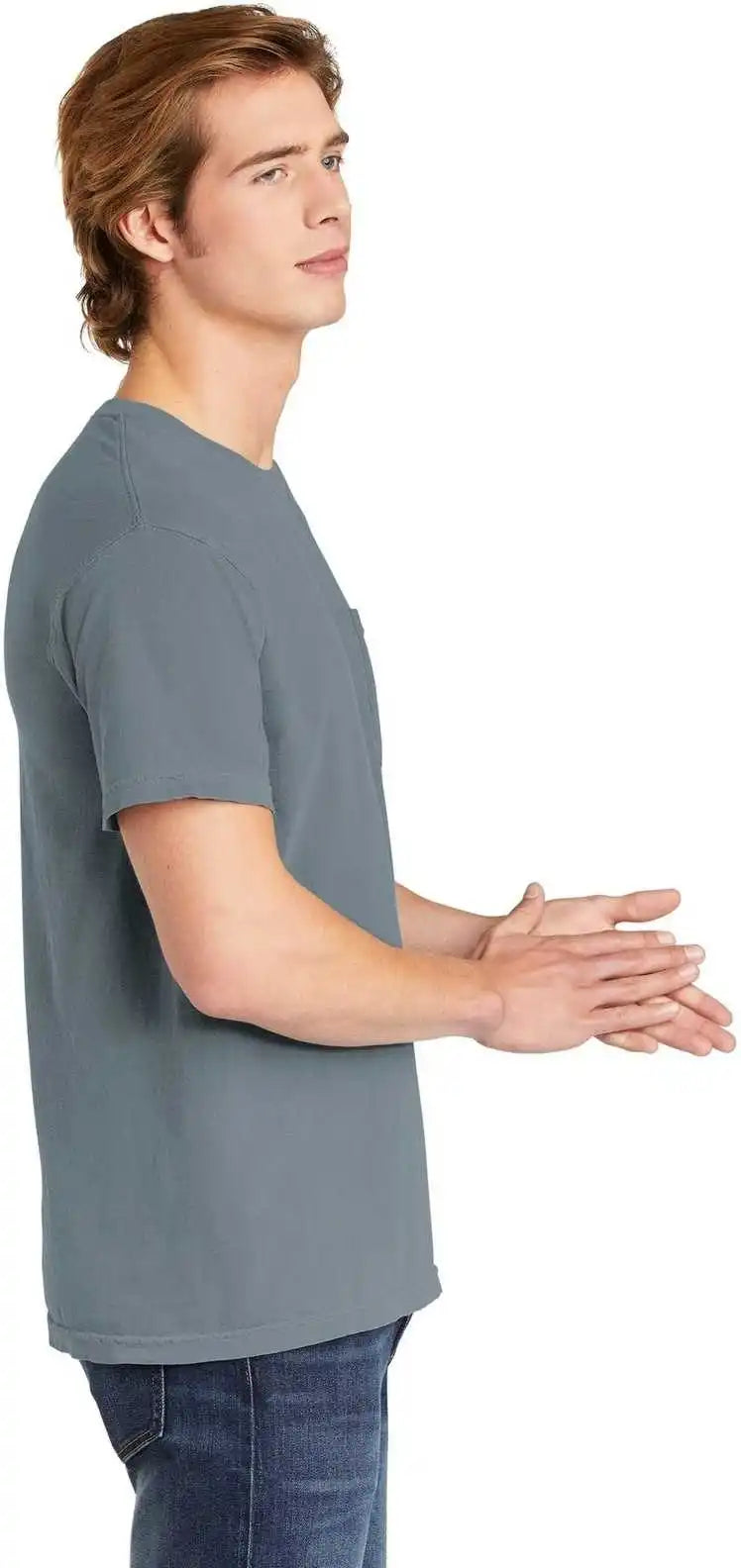 Comfort Colors 6030 Heavyweight Ring Spun Pocket Tee Granite