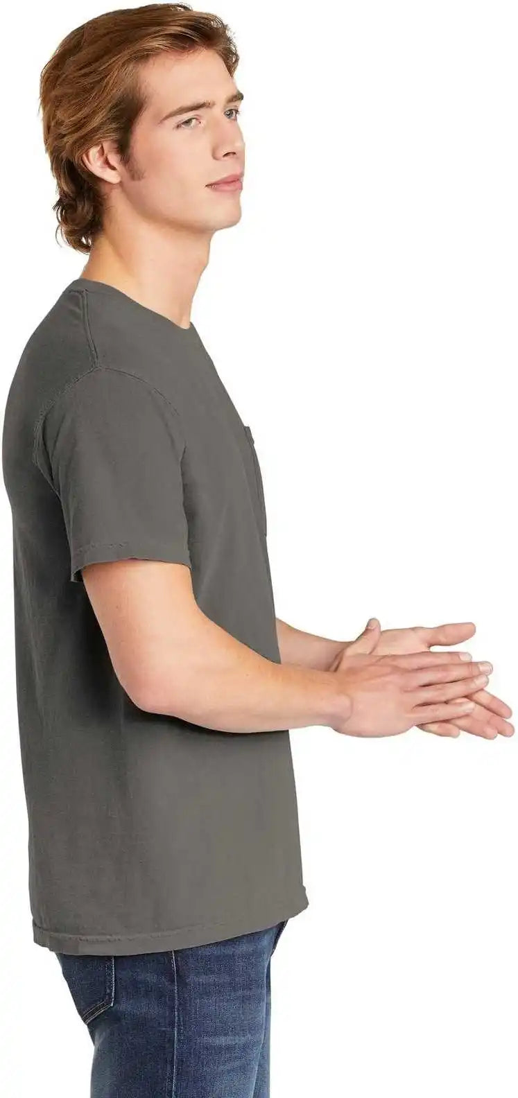 Comfort Colors 6030 Heavyweight Ring Spun Pocket Tee Gray