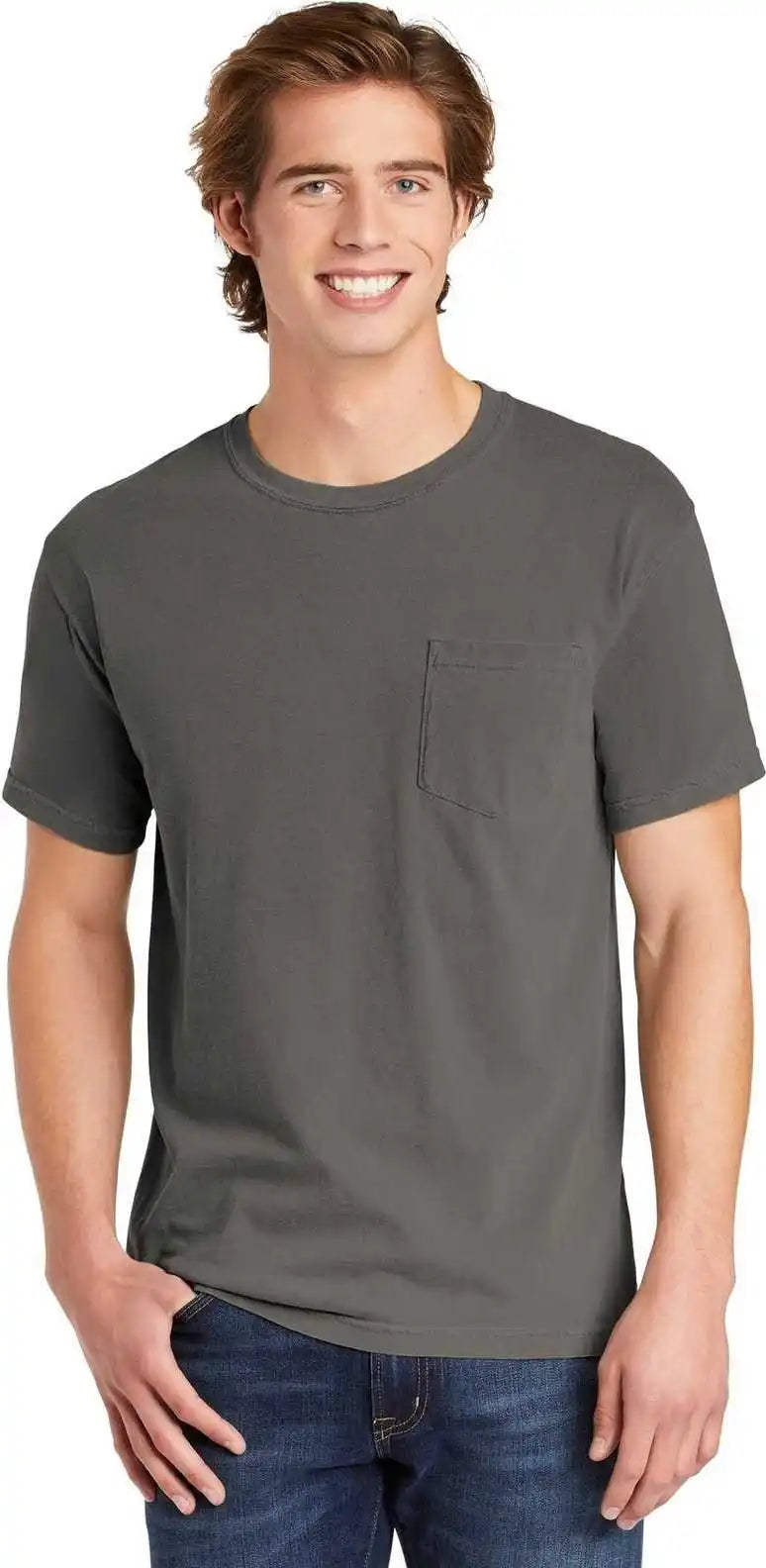 Comfort Colors 6030 Heavyweight Ring Spun Pocket Tee Gray
