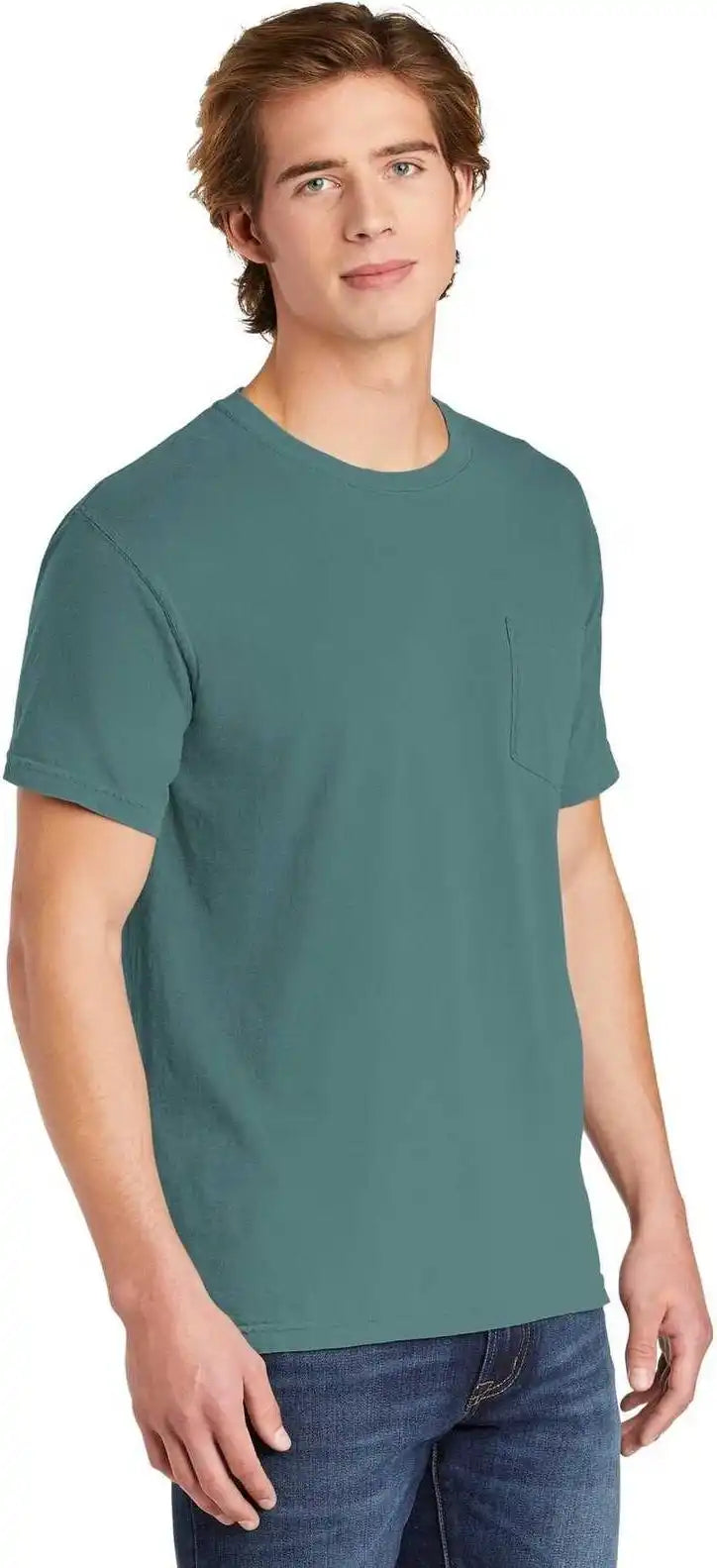 Comfort Colors 6030 Heavyweight Ring Spun Pocket Tee Ice Blue