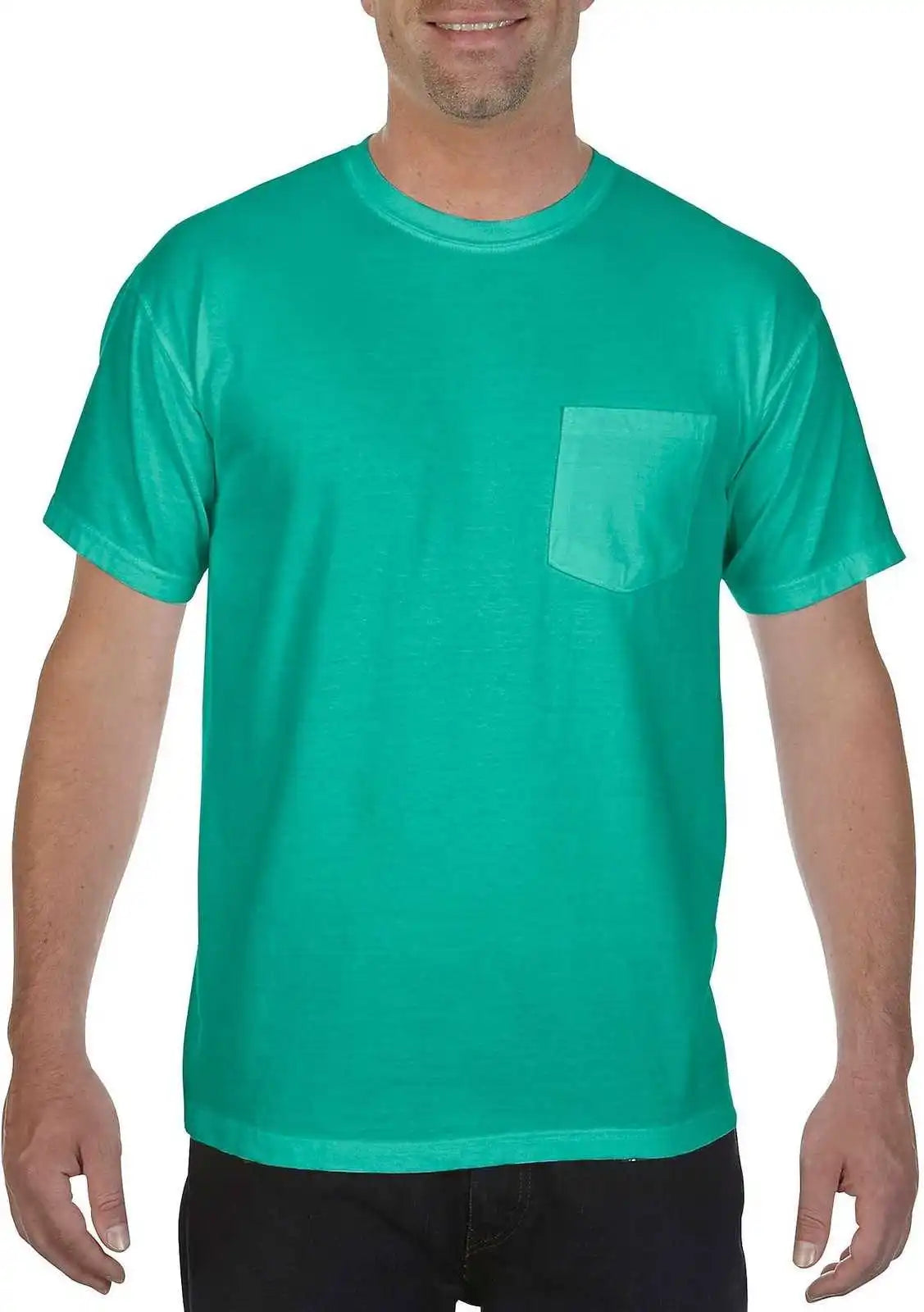 Comfort Colors 6030 Heavyweight Ring Spun Pocket Tee Island Green