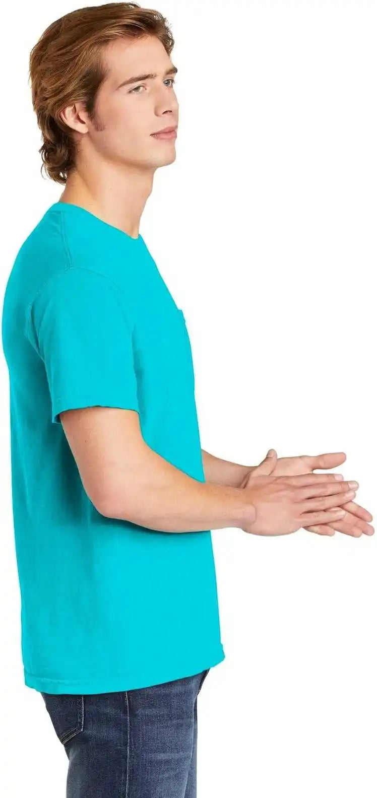 Comfort Colors 6030 Heavyweight Ring Spun Pocket Tee Lagoon