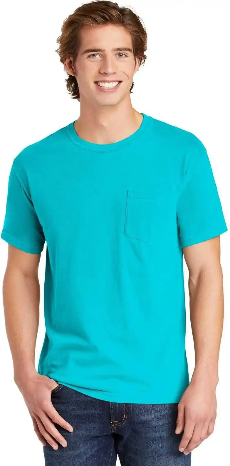 Comfort Colors 6030 Heavyweight Ring Spun Pocket Tee Lagoon