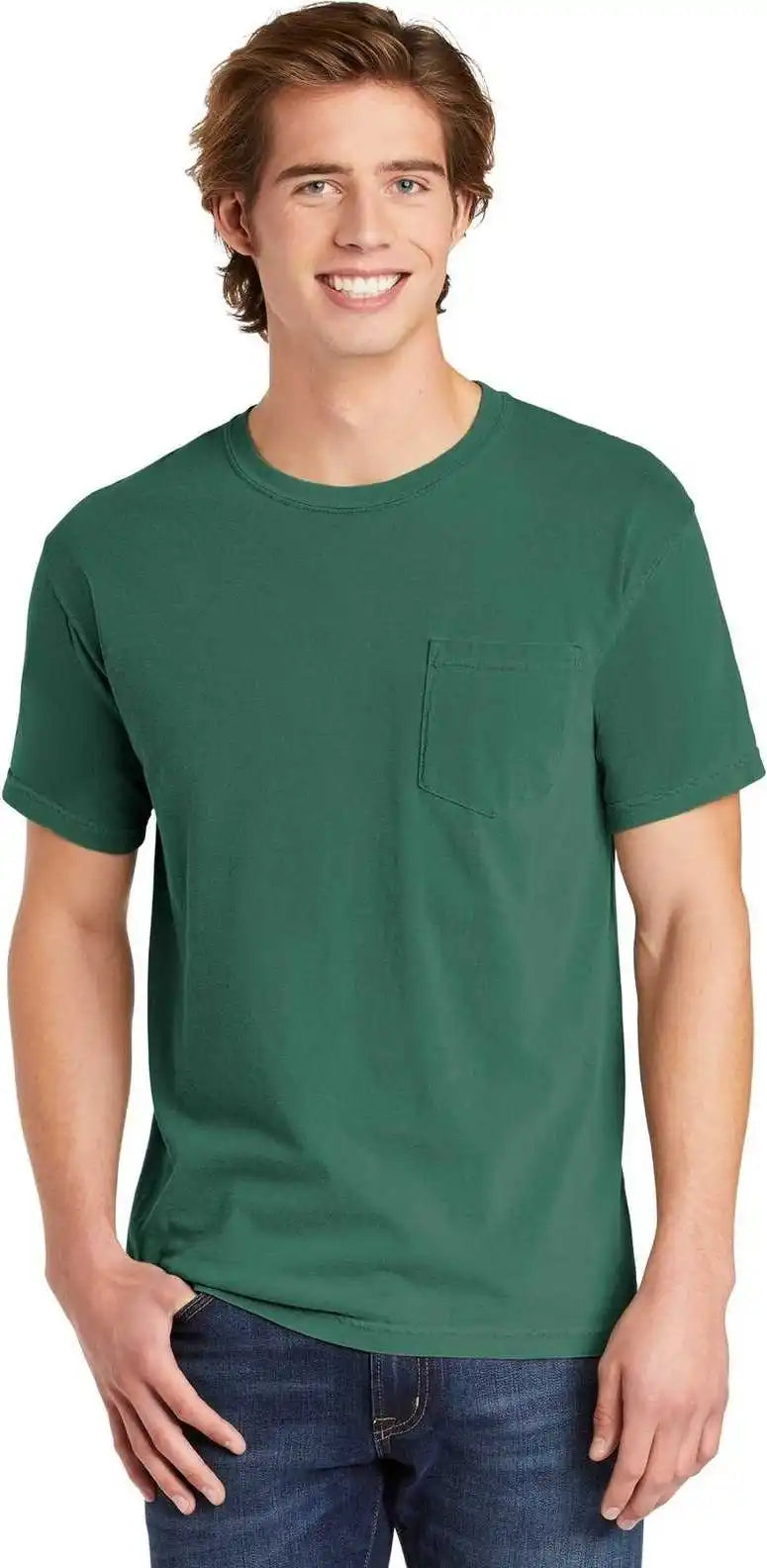 Comfort Colors 6030 Heavyweight Ring Spun Pocket Tee Light Green