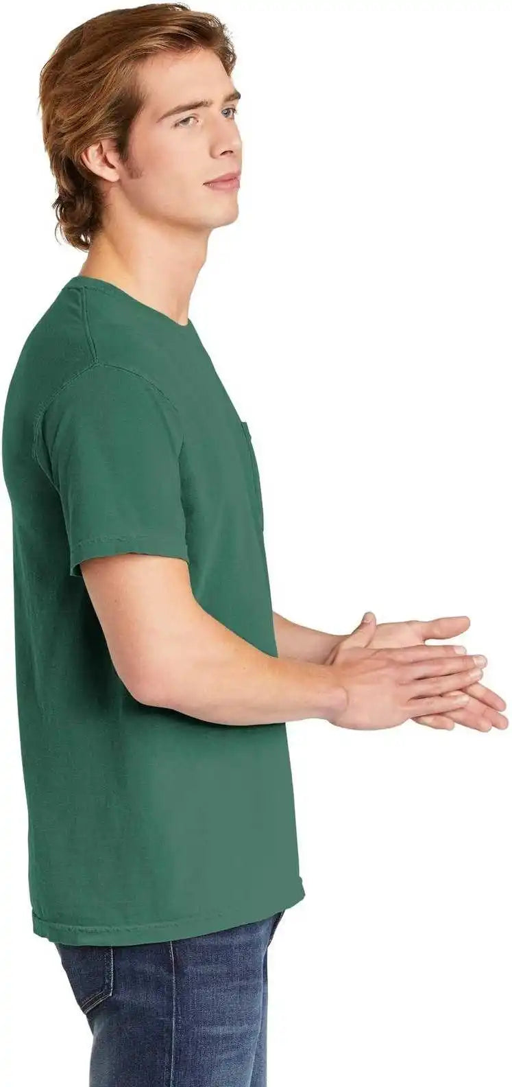 Comfort Colors 6030 Heavyweight Ring Spun Pocket Tee Light Green