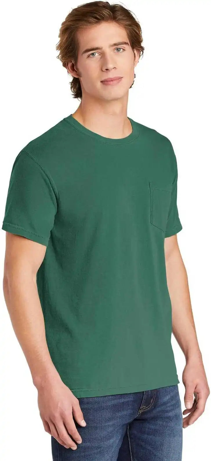 Comfort Colors 6030 Heavyweight Ring Spun Pocket Tee Light Green