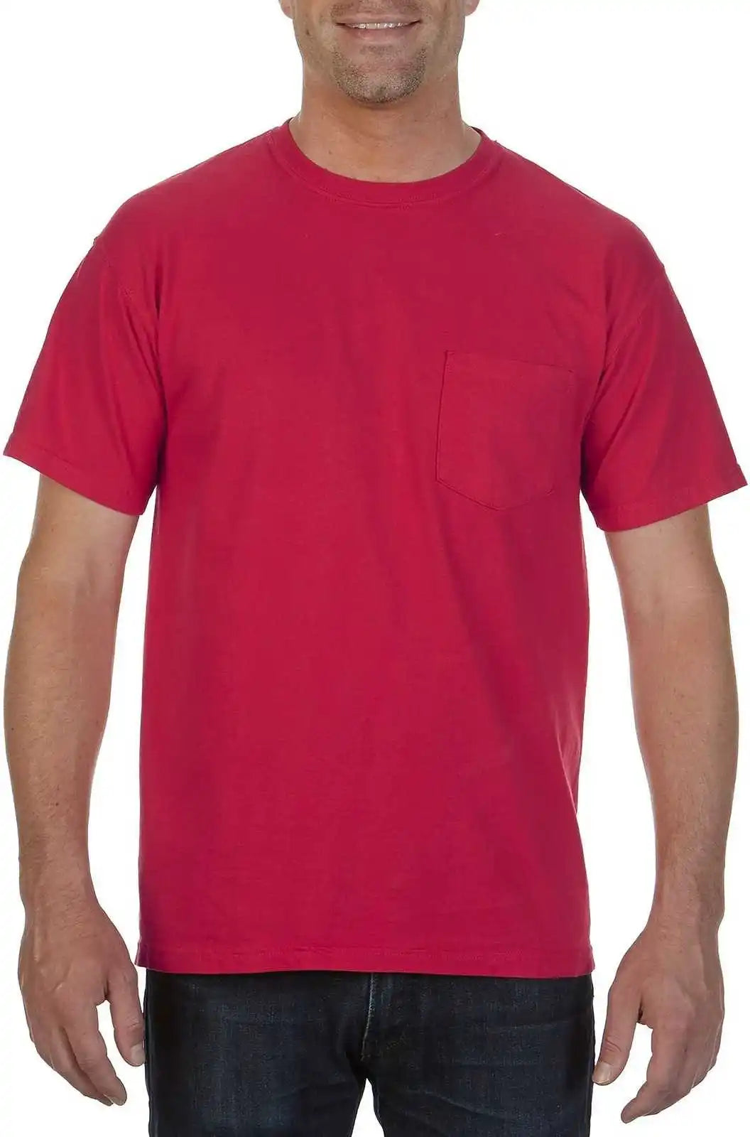 Comfort Colors 6030 Heavyweight Ring Spun Pocket Tee Red