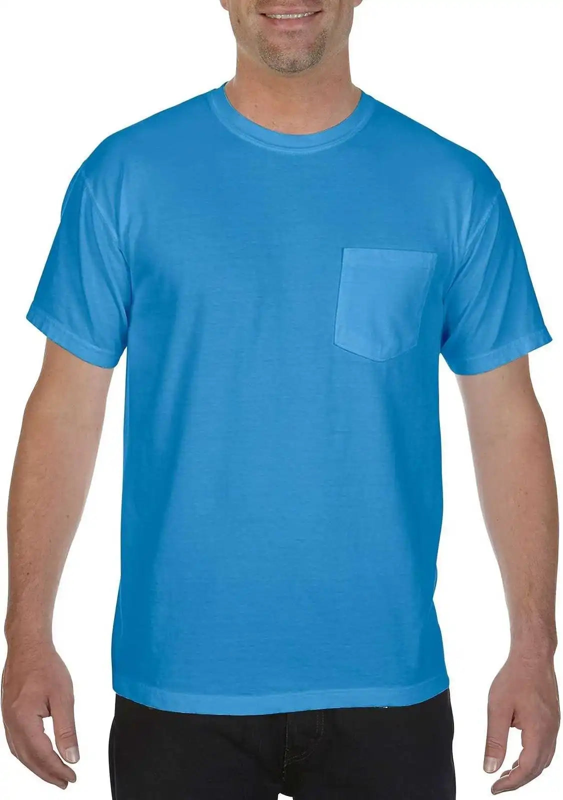 Comfort Colors 6030 Heavyweight Ring Spun Pocket Tee Royal Caribe