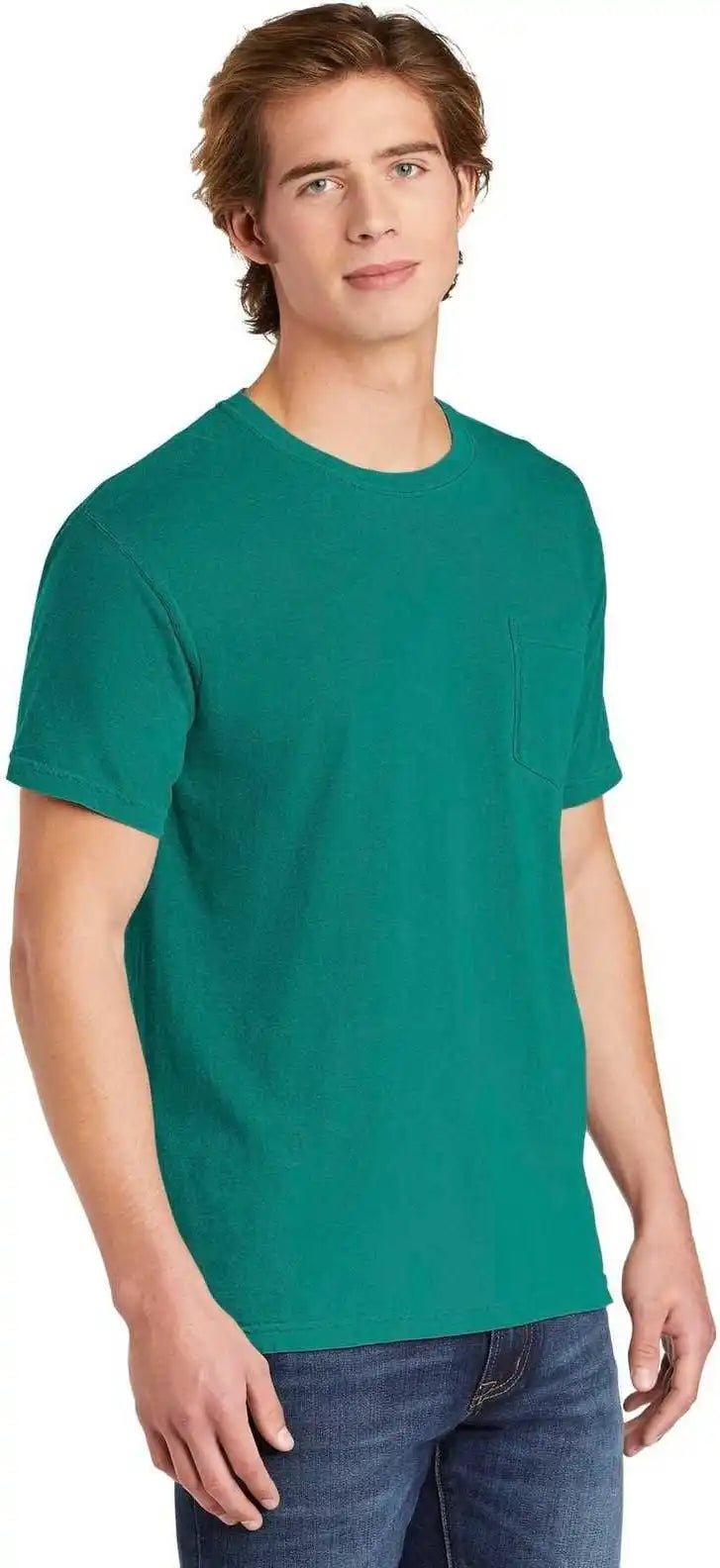 Comfort Colors 6030 Heavyweight Ring Spun Pocket Tee Seafoam