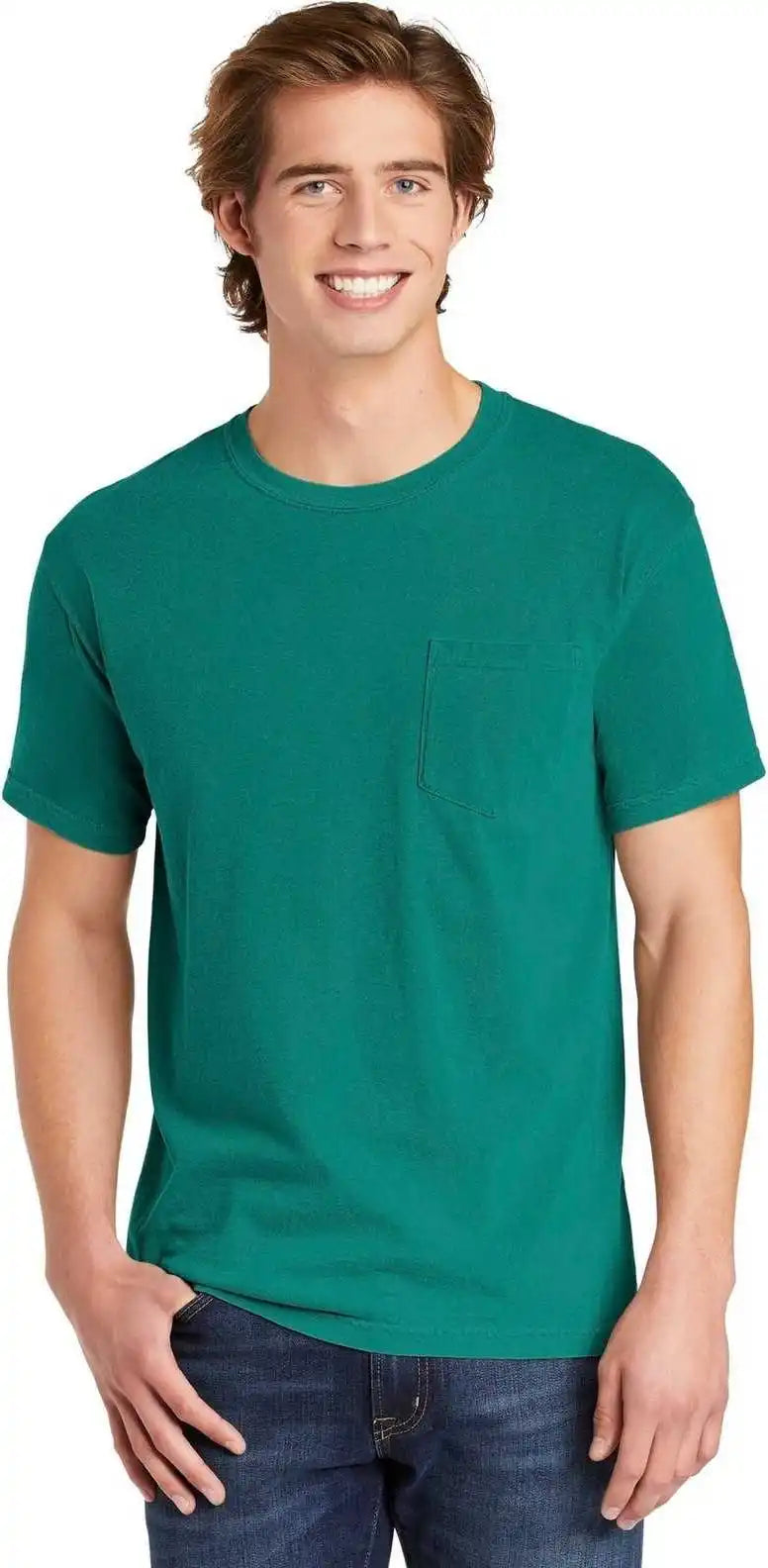 Comfort Colors 6030 Heavyweight Ring Spun Pocket Tee Seafoam