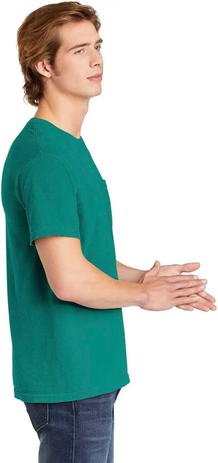 Comfort Colors 6030 Heavyweight Ring Spun Pocket Tee Seafoam