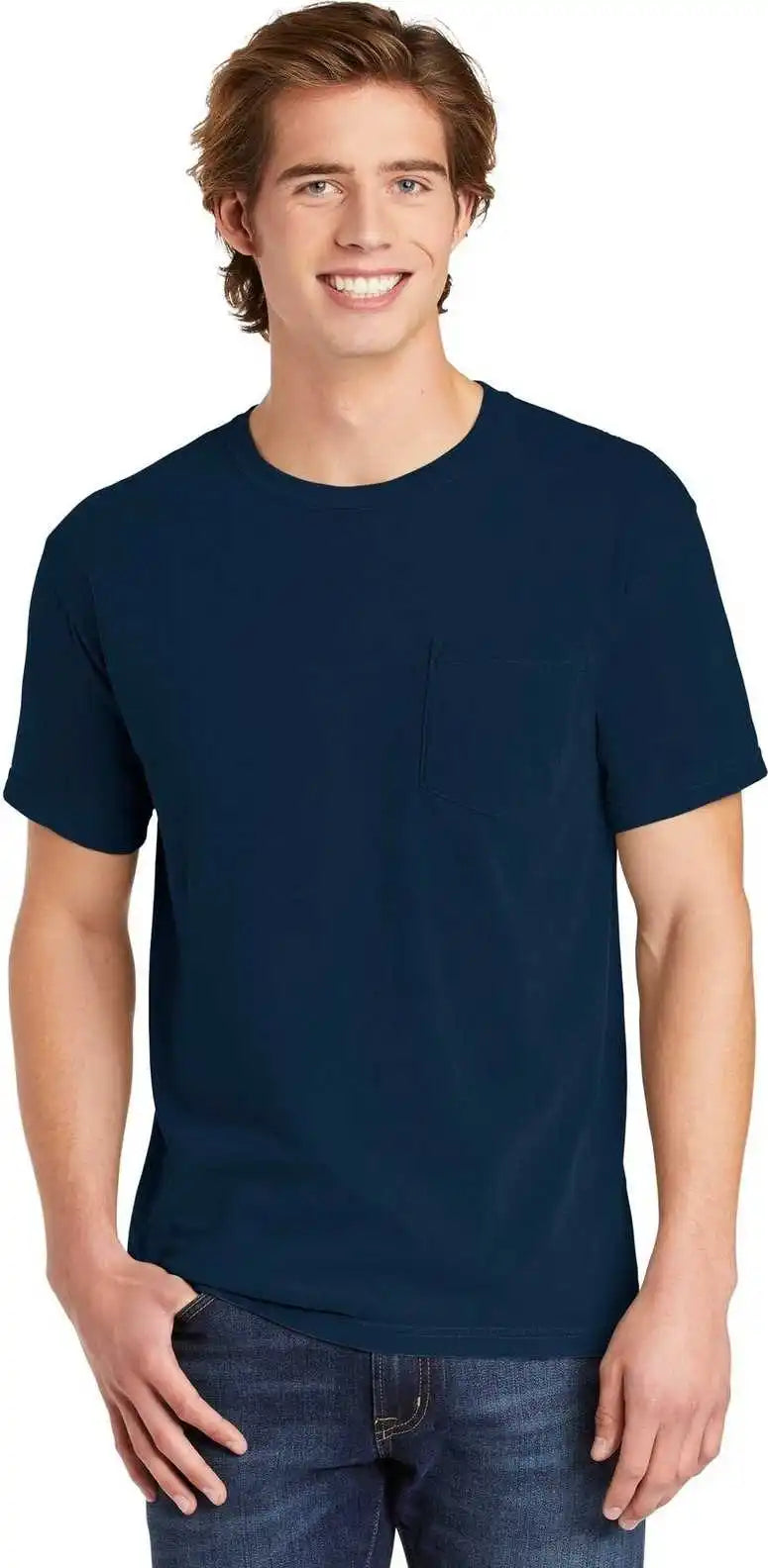 Comfort Colors 6030 Heavyweight Ring Spun Pocket Tee True Navy