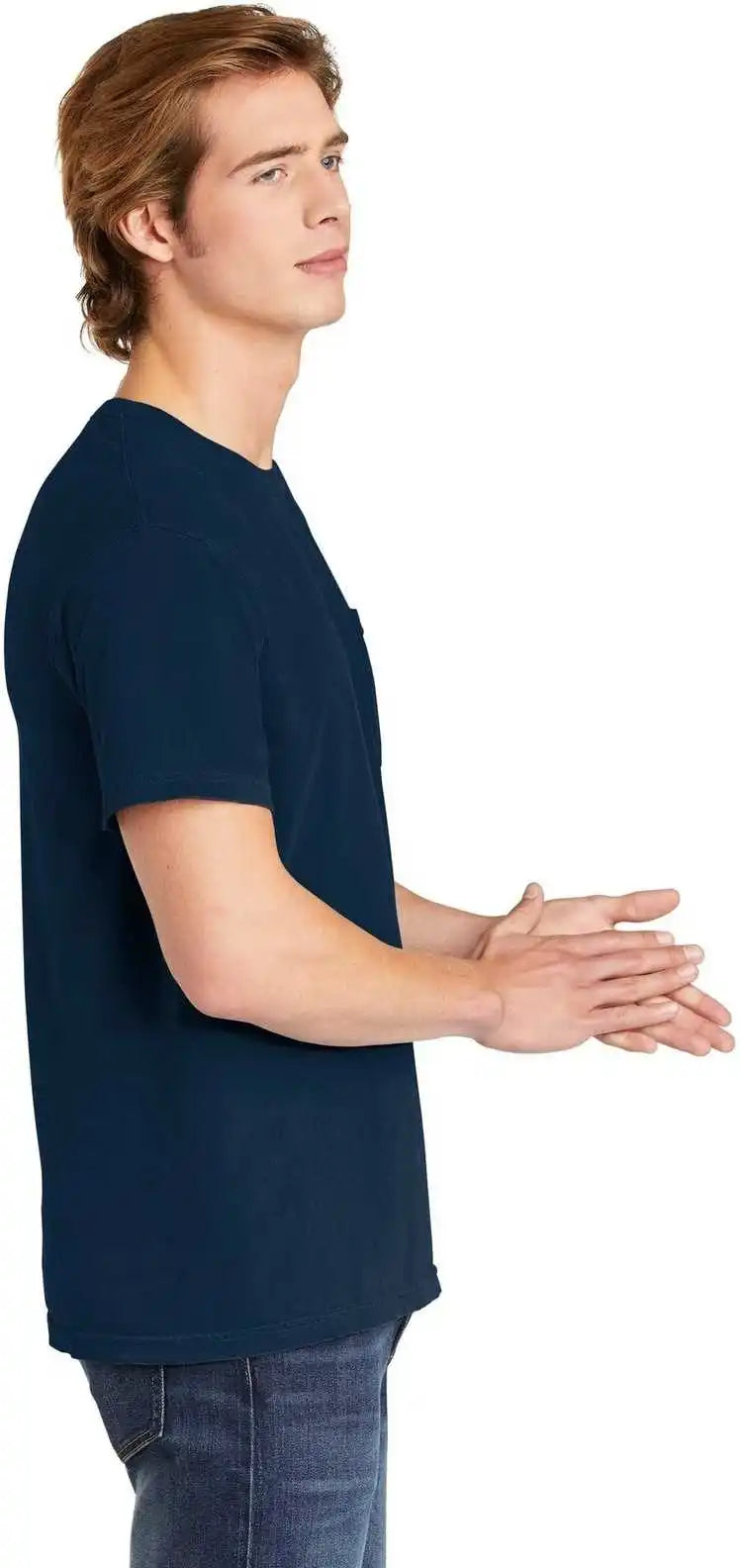Comfort Colors 6030 Heavyweight Ring Spun Pocket Tee True Navy