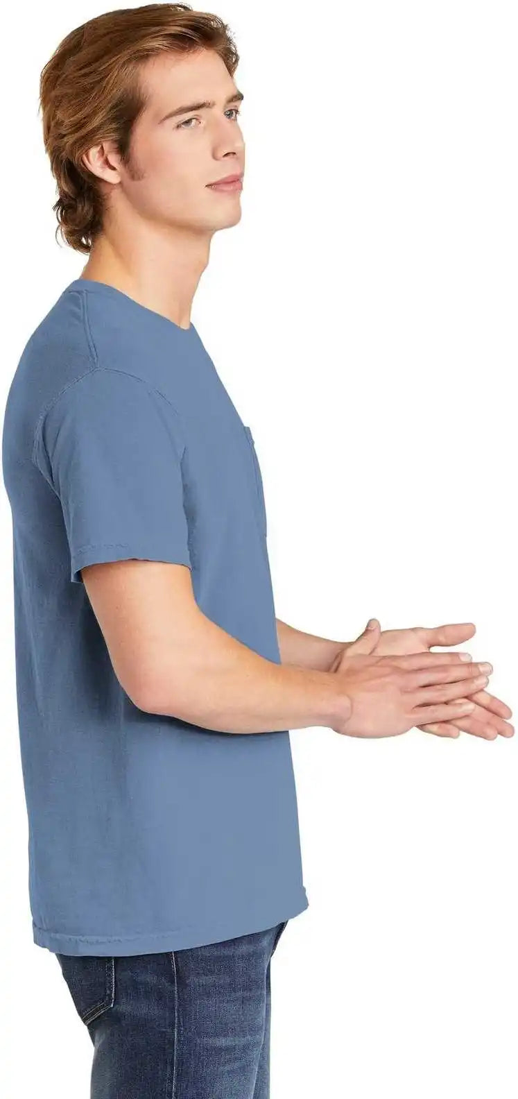 Comfort Colors 6030 Heavyweight Ring Spun Pocket Tee Washed Denim