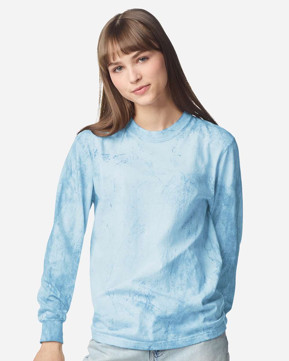 Comfort Colors 6045 Unisex Colorblast Long Sleeve T-shirt - Fiji Blue