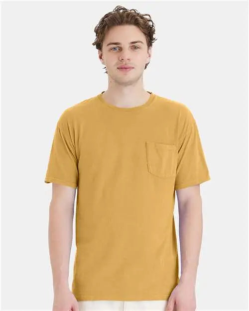 Comfortwash by Hanes Gdh150 Garment-dyed Pocket T-shirt - Artisan Gold