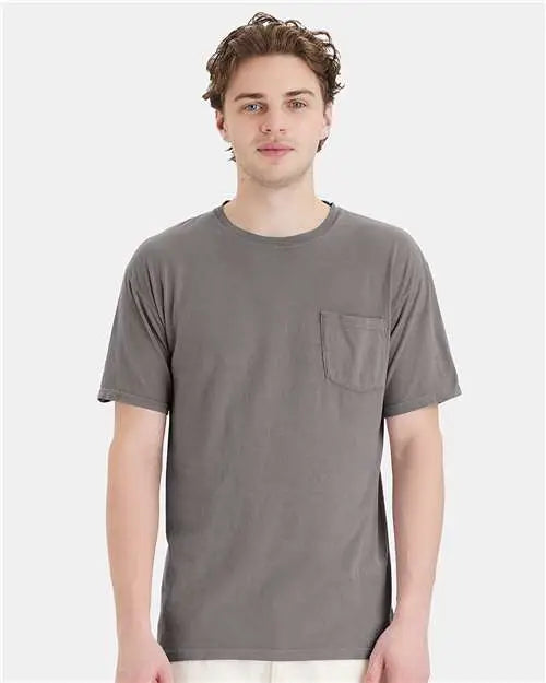 Comfortwash by Hanes Gdh150 Garment-dyed Pocket T-shirt - Concrete Grey