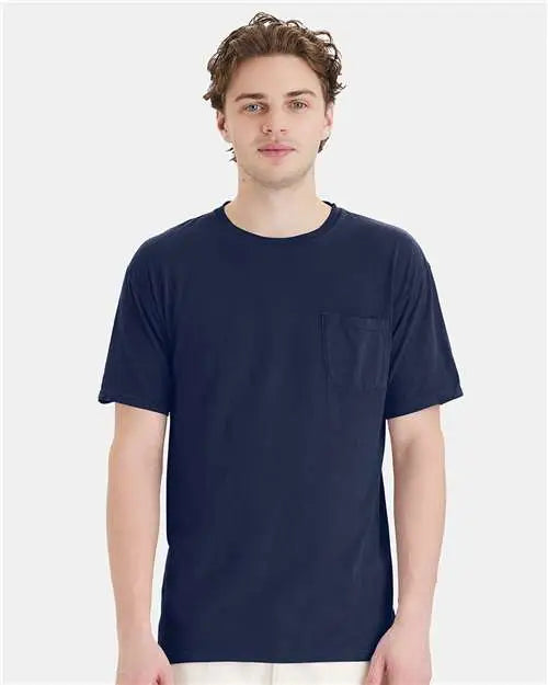Comfortwash by Hanes Gdh150 Garment-dyed Pocket T-shirt - Navy
