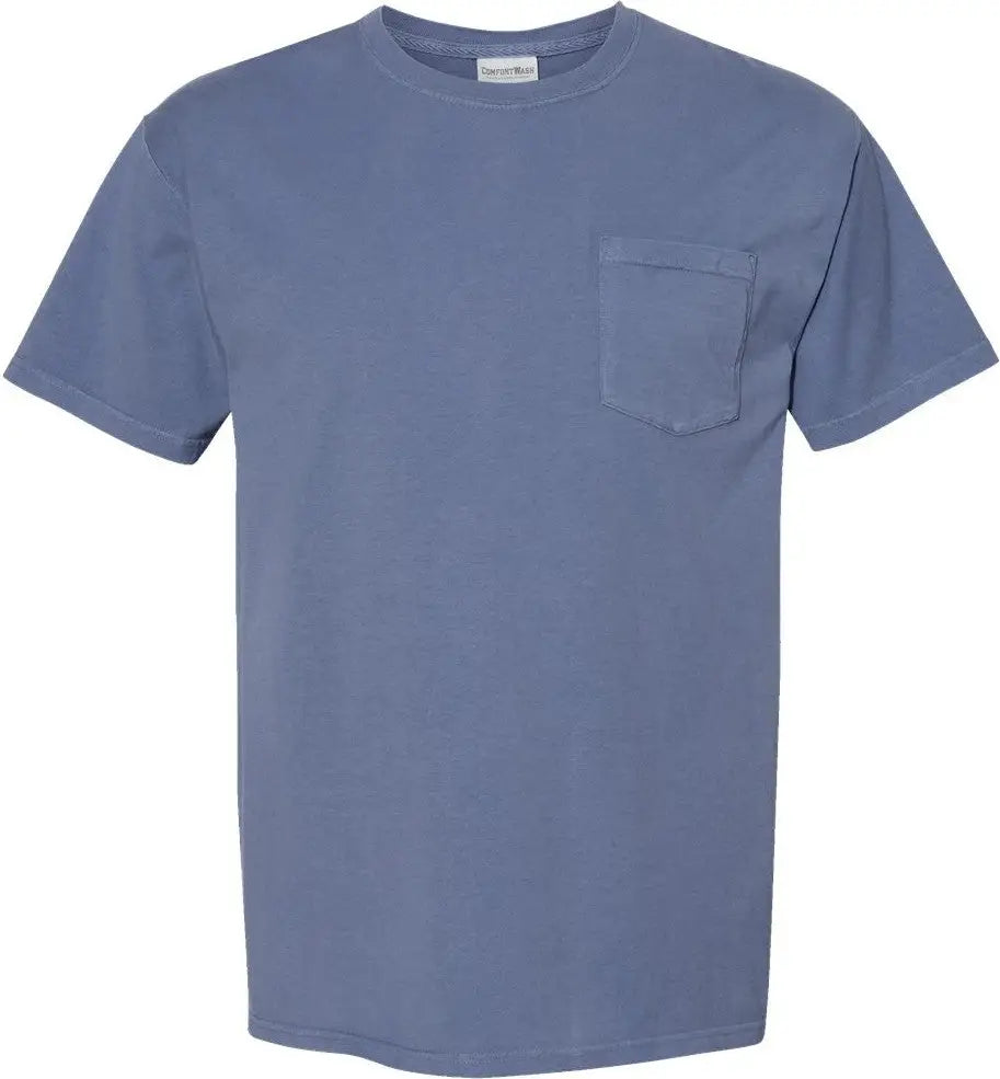 Comfortwash by Hanes Gdh150 Garment-dyed Pocket T-shirt - Saltwater - Gray / s