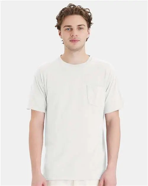 Comfortwash by Hanes Gdh150 Garment-dyed Pocket T-shirt - White