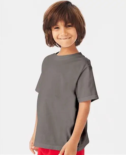 Comfortwash by Hanes Gdh175 Garment-dyed Youth T-shirt - Concrete Grey