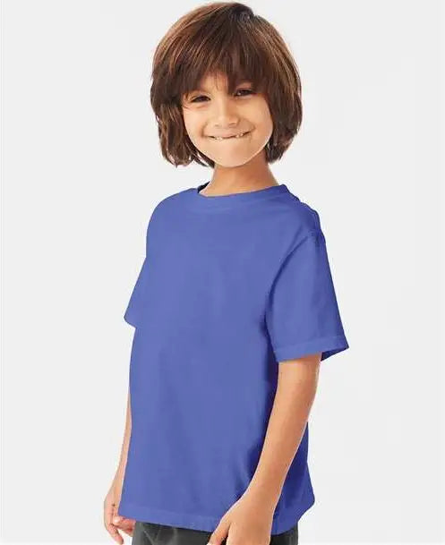 Comfortwash by Hanes Gdh175 Garment-dyed Youth T-shirt - Deep Forte Blue