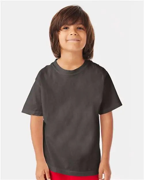 Comfortwash by Hanes Gdh175 Garment-dyed Youth T-shirt - New Railroad Grey
