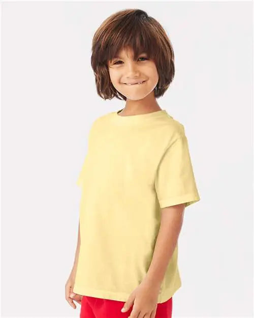 Comfortwash by Hanes Gdh175 Garment-dyed Youth T-shirt - Summer Squash Yellow