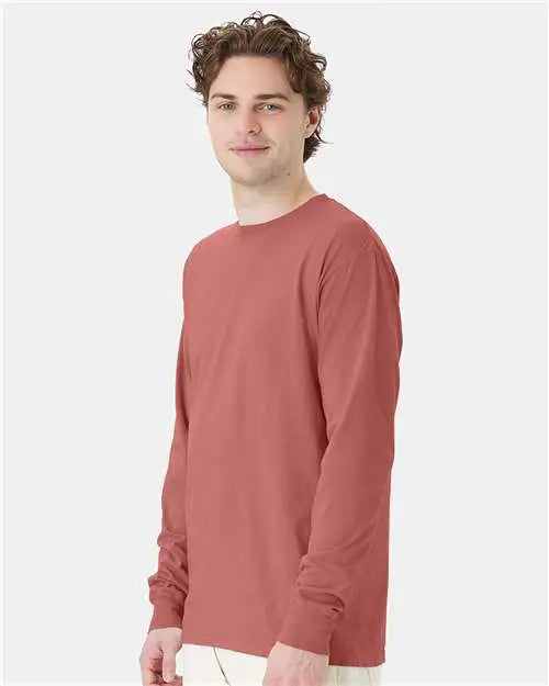 Comfortwash by Hanes Gdh200 Garment-dyed Long Sleeve T-shirt - Nantucket Red