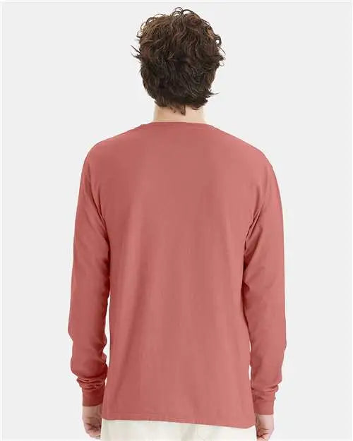 Comfortwash by Hanes Gdh200 Garment-dyed Long Sleeve T-shirt - Nantucket Red