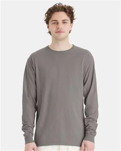 Comfortwash by Hanes Gdh200 Garment-dyed Long Sleeve T-shirt - Concrete Grey