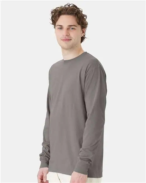 Comfortwash by Hanes Gdh200 Garment-dyed Long Sleeve T-shirt - Concrete Grey