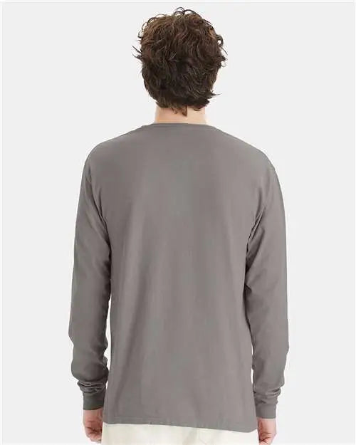 Comfortwash by Hanes Gdh200 Garment-dyed Long Sleeve T-shirt - Concrete Grey