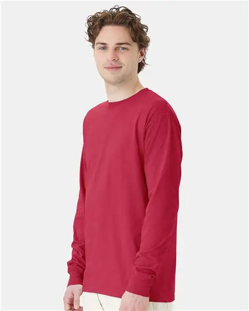 Comfortwash by Hanes Gdh200 Garment-dyed Long Sleeve T-shirt - Crimson Fall