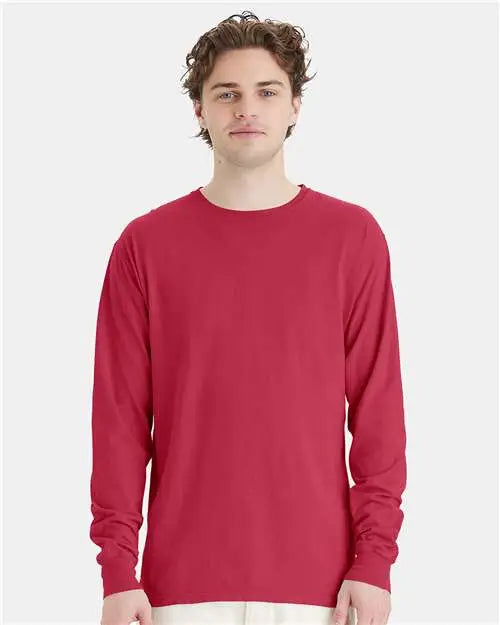 Comfortwash by Hanes Gdh200 Garment-dyed Long Sleeve T-shirt - Crimson Fall