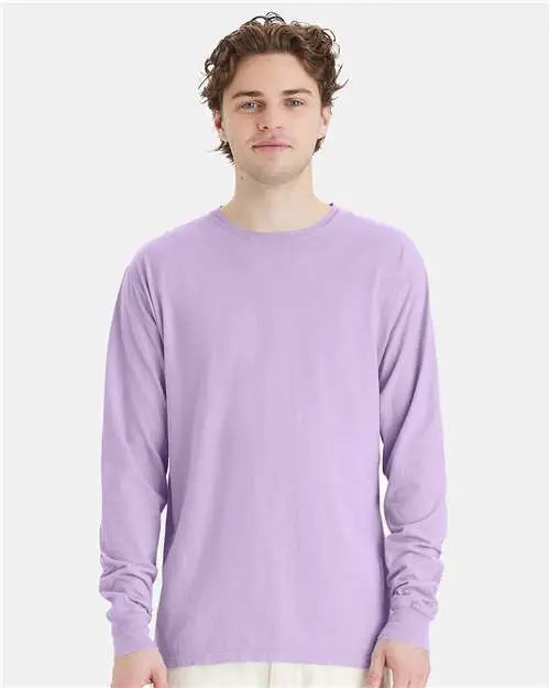 Comfortwash by Hanes Gdh200 Garment-dyed Long Sleeve T-shirt - Future Lavender