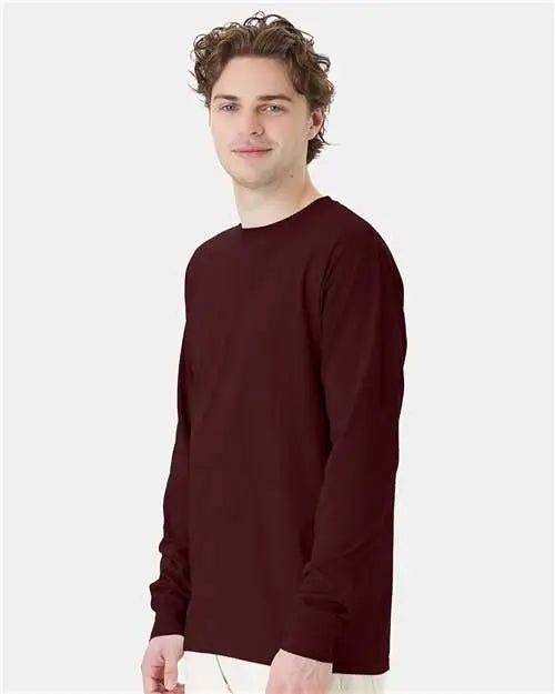 Comfortwash by Hanes Gdh200 Garment-dyed Long Sleeve T-shirt - Maroon