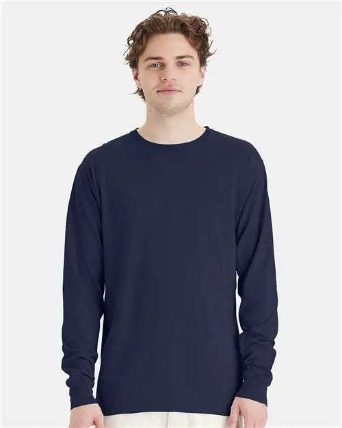 Comfortwash by Hanes Gdh200 Garment-dyed Long Sleeve T-shirt - Navy