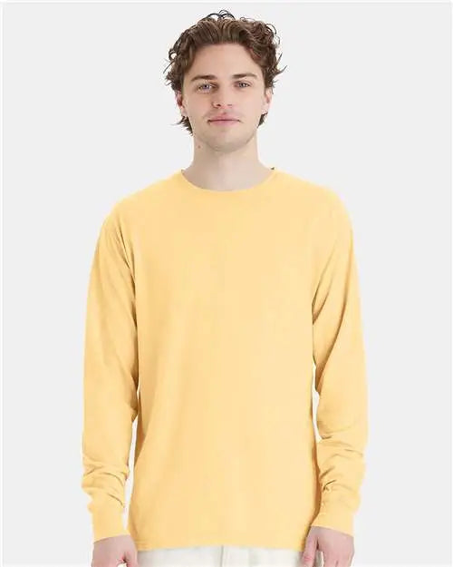 Comfortwash by Hanes Gdh200 Garment-dyed Long Sleeve T-shirt - Summer Squash Yellow