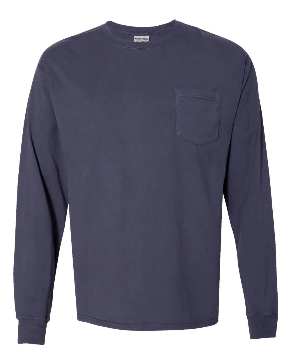 Comfortwash by Hanes Gdh250 Garment-dyed Long Sleeve T-shirt with a Pocket - Anchor Slate - Dark Gray / s